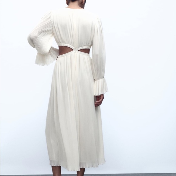 ZARA Cut Out Pleated Dress BNWT - Picture 8 of 13